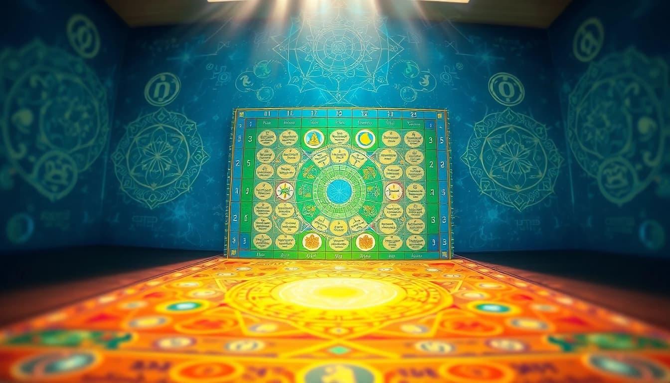 Visual representation of the destiny matrix chart highlighting archetypes and life lessons.
