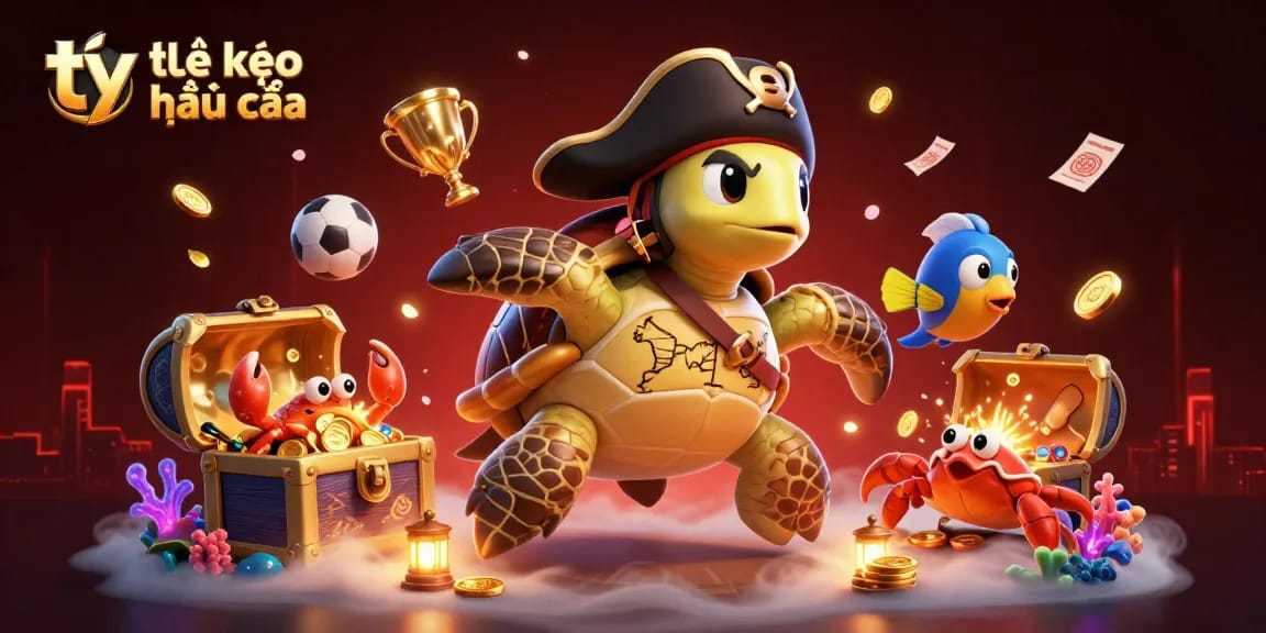 Experience the thrilling tỷ lệ kèo nhà cái with engaging sports betting elements in this vibrant casino illustration.