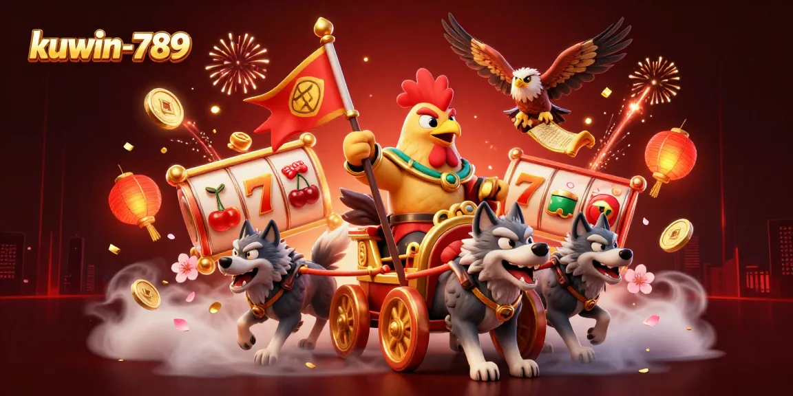 Experience thrilling wins with kuwin-789's vibrant casino illustration featuring dynamic slot gameplay.