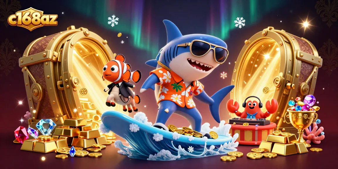 Experience the thrill of gaming at c168az with vibrant characters and luxurious casino elements.