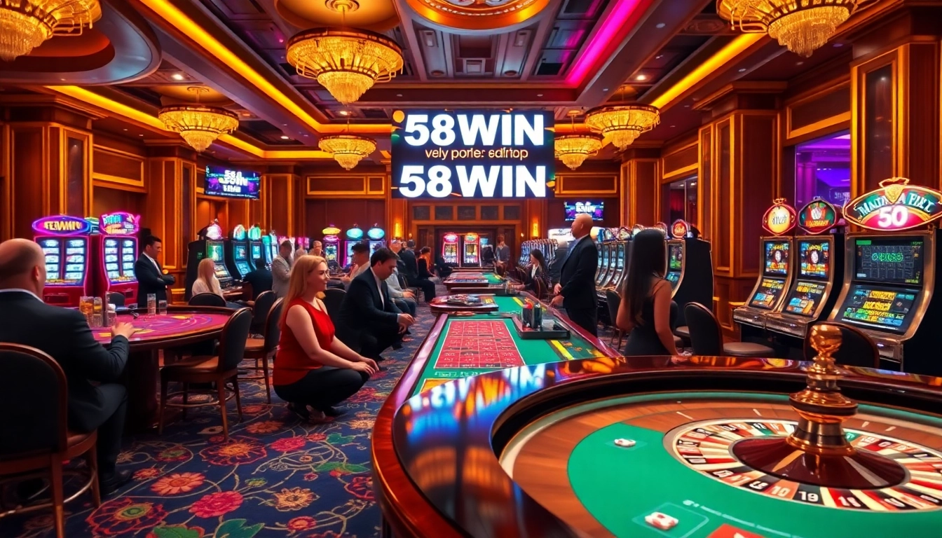 Experience the excitement of betting at 58WIN with vibrant casino tables and engaging players.