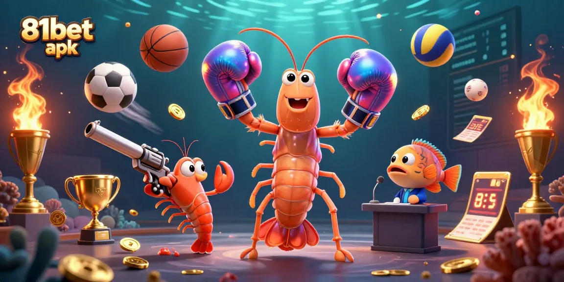 Experience fun and excitement on 81bet apk with vibrant casino-themed characters and sports elements.