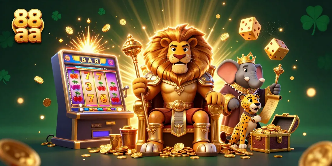 Experience the thrill of 88 aa with an exciting jackpot explosion and vivid casino characters interacting in a lively scene.