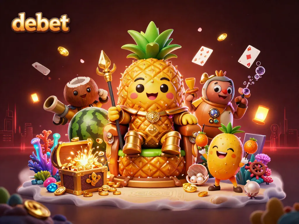 Experience thrilling gameplay at debet with vibrant casino elements and characters in an engaging setting.