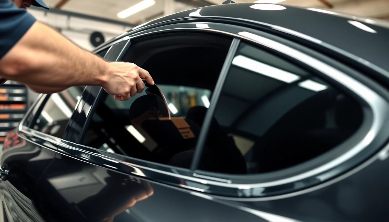 Get expert window tint near me with professional installation of quality film on a car.