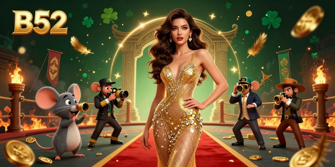B52 captivates with glamorous casino vibes, showcasing thrilling game action and stunning visuals in this vibrant digital art.