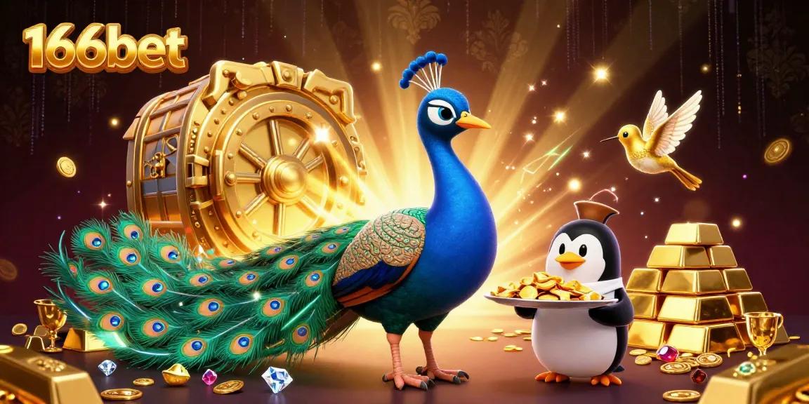 Experience excitement at 166bet with vibrant characters and dazzling treasures in a dynamic casino scene.