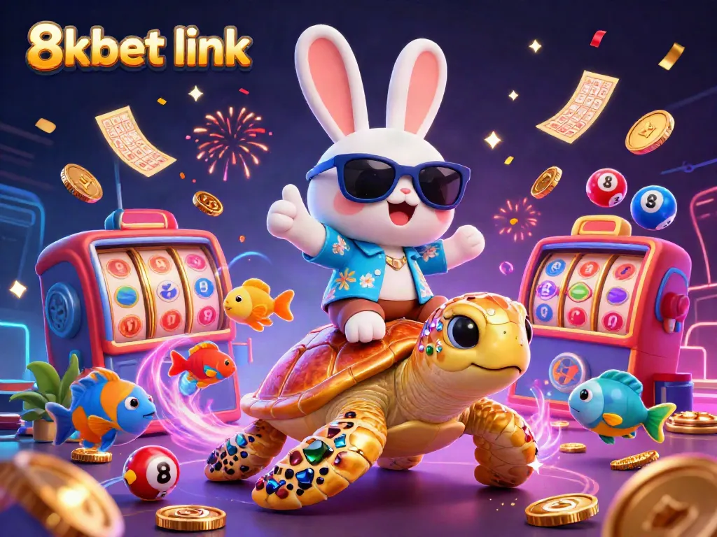 Engage with thrilling 8xbet link adventures in this vibrant casino illustration featuring dynamic elements.