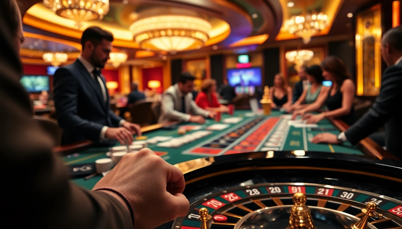 Players enjoy high-stakes poker at 789f's luxurious casino table filled with action.
