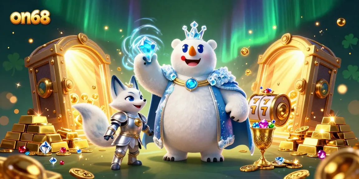 Win big at on68 with epic 3D casino scenes featuring the ice king polar bear and snow fox!