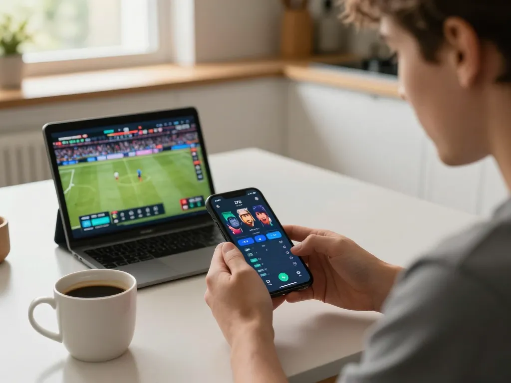 Engaging in live betting on the 27G mobile app during a sports event.