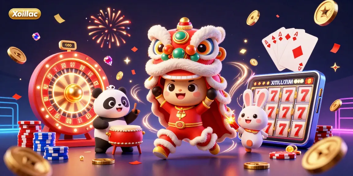 Xoilac offers an exciting HD viewing experience with the energetic lion dance scene and casino elements.