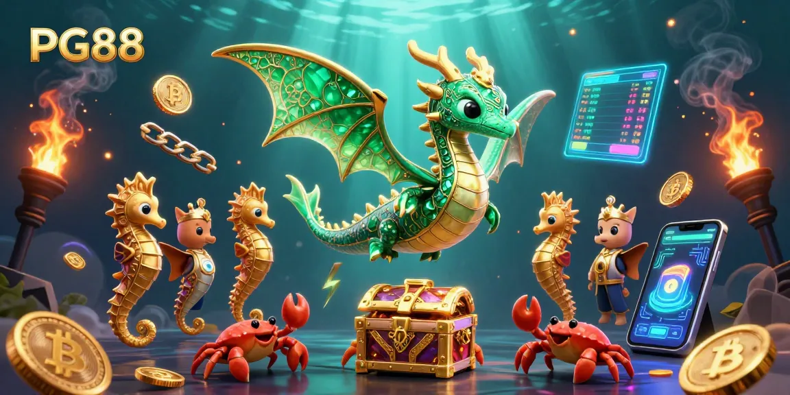 Experience thrilling gaming at PG88 with vibrant underwater elements and crypto gaming aspects.