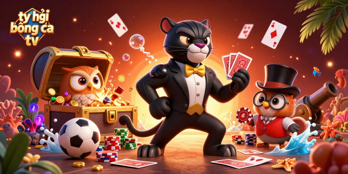 Tỷ lệ bóng đá tv showcased through dynamic betting scene with stylish panther and friends