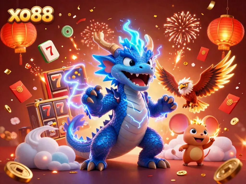 Experience thrilling gameplay at xo88 with vibrant characters celebrating bets and jackpots.