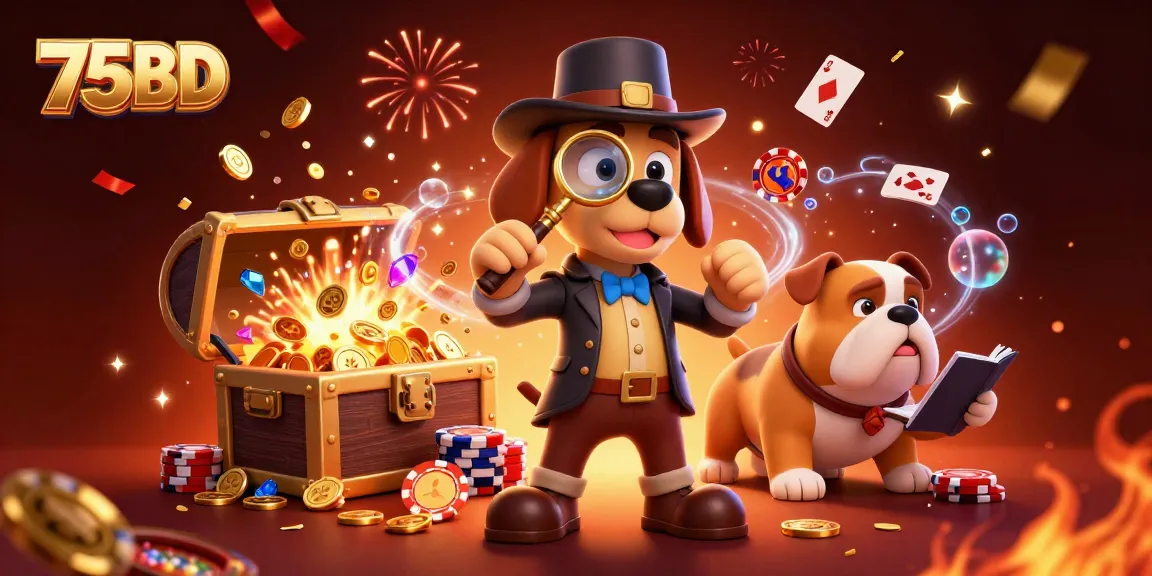 Engage in thrilling casino gameplay with 75BD, featuring a detective and treasure hunt elements.