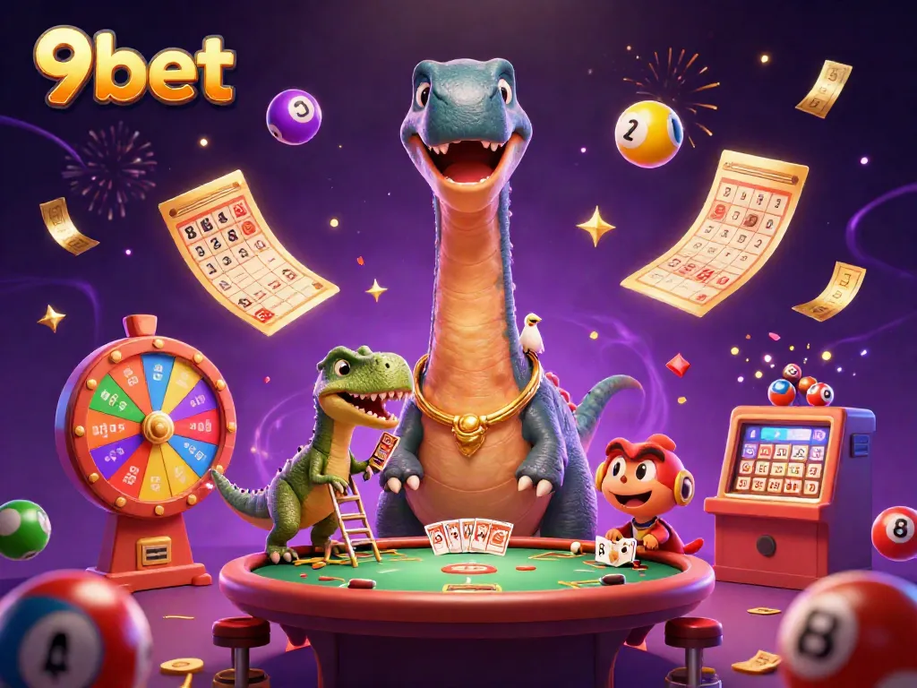 Experience exhilarating gaming with 9bet in this vibrant, action-packed casino scene.