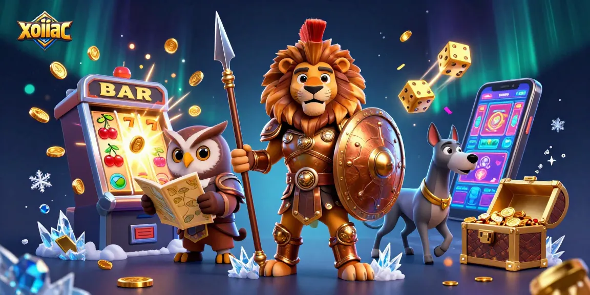 Experience excitement with xoilac in a colorful casino scene featuring coins and jackpots.