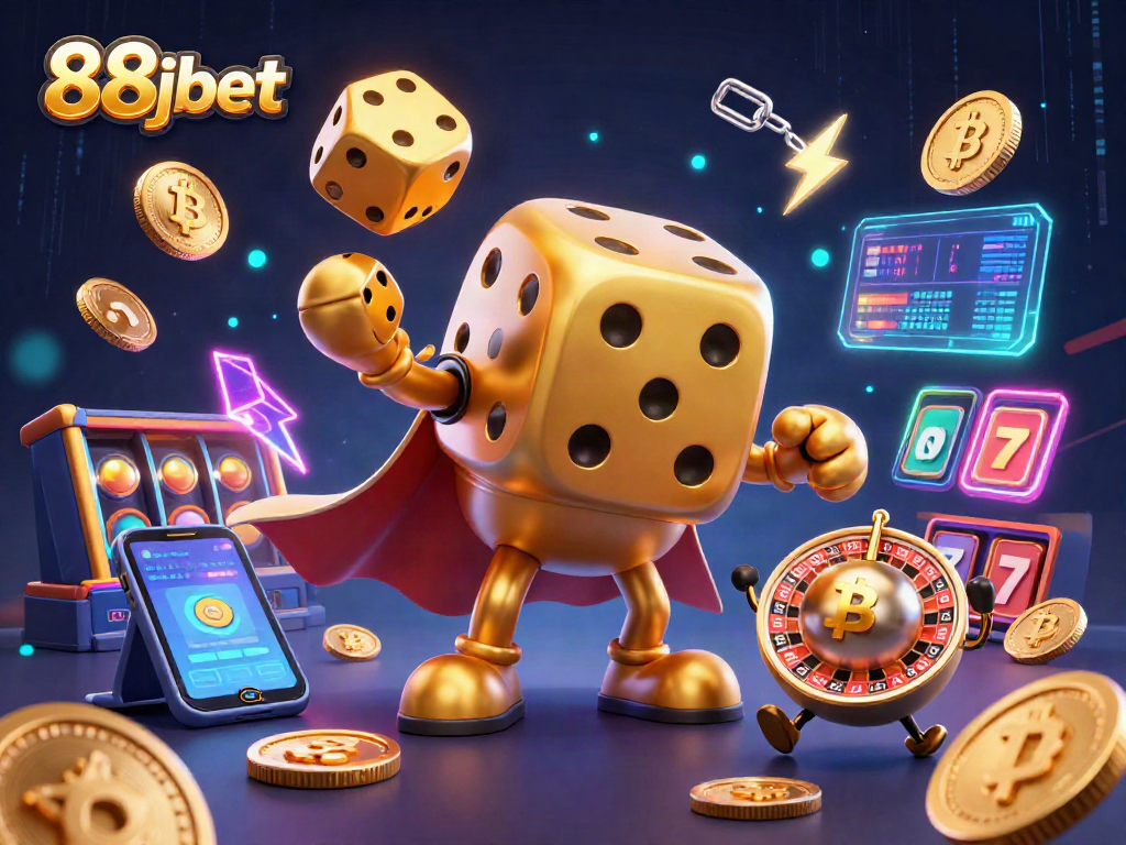 Experience thrilling gameplay with 88jbet in this vibrant 3D casino illustration.