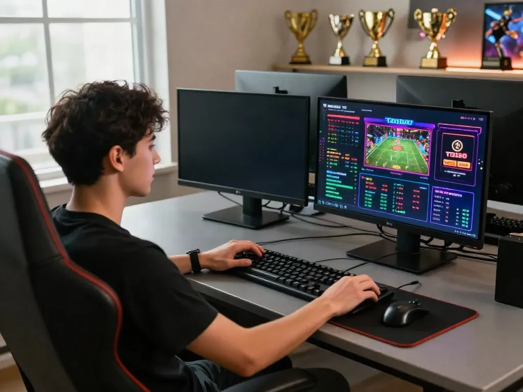 Player engaging with TA88 online gaming, showcasing vibrant betting interface and immersive setup.
