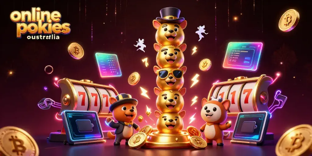 Experience dynamic online pokies Australia gaming with vibrant visuals and engaging slot elements.