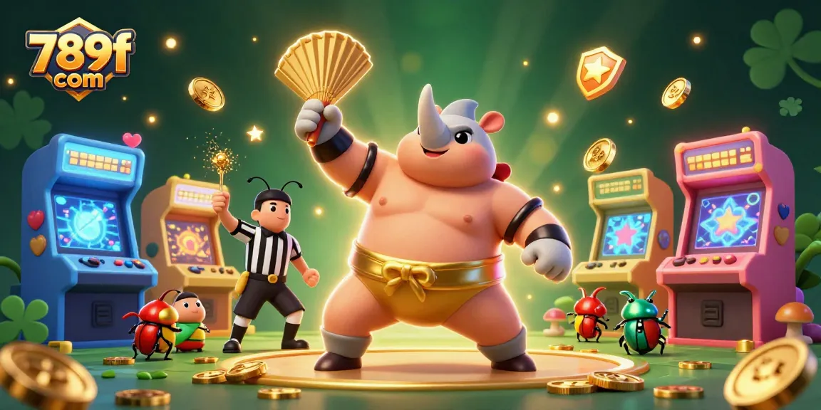 Place bets and spin through exhilarating gaming experiences at 789f com with this vibrant illustration.