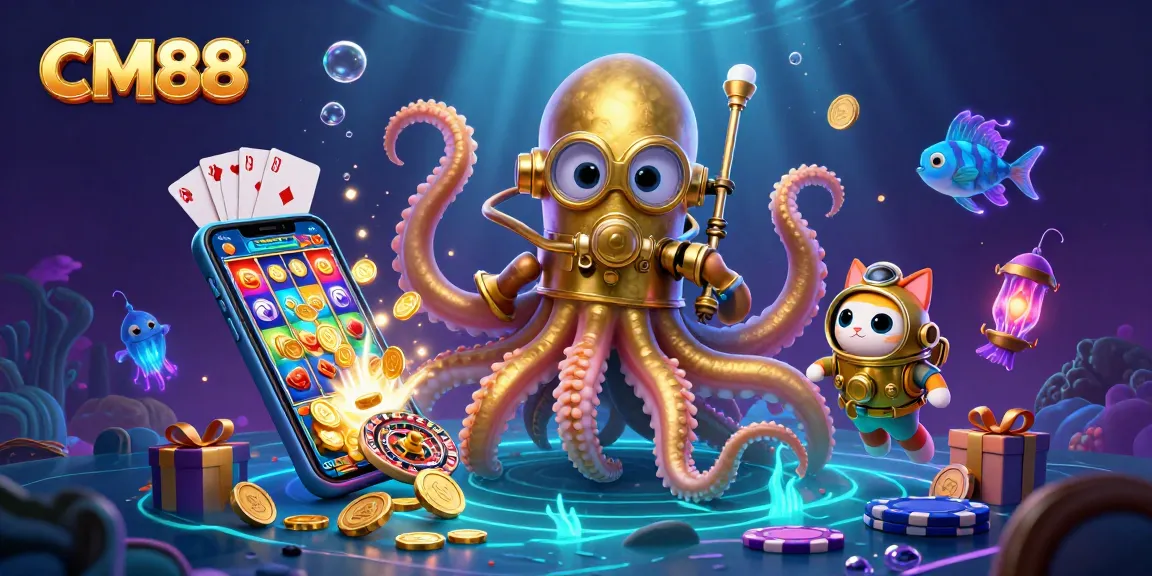 Engage in thrilling gambling experiences with CM88 featuring a vibrant underwater scene.