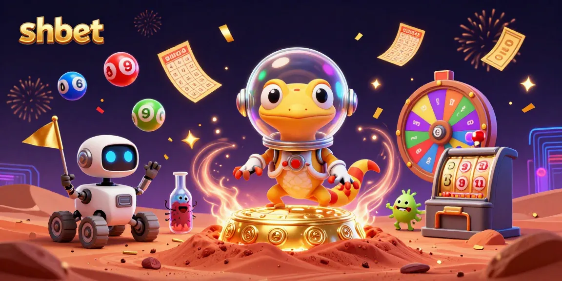 Experience thrilling gaming adventures with the shbet Martian gecko in a vibrant casino scene