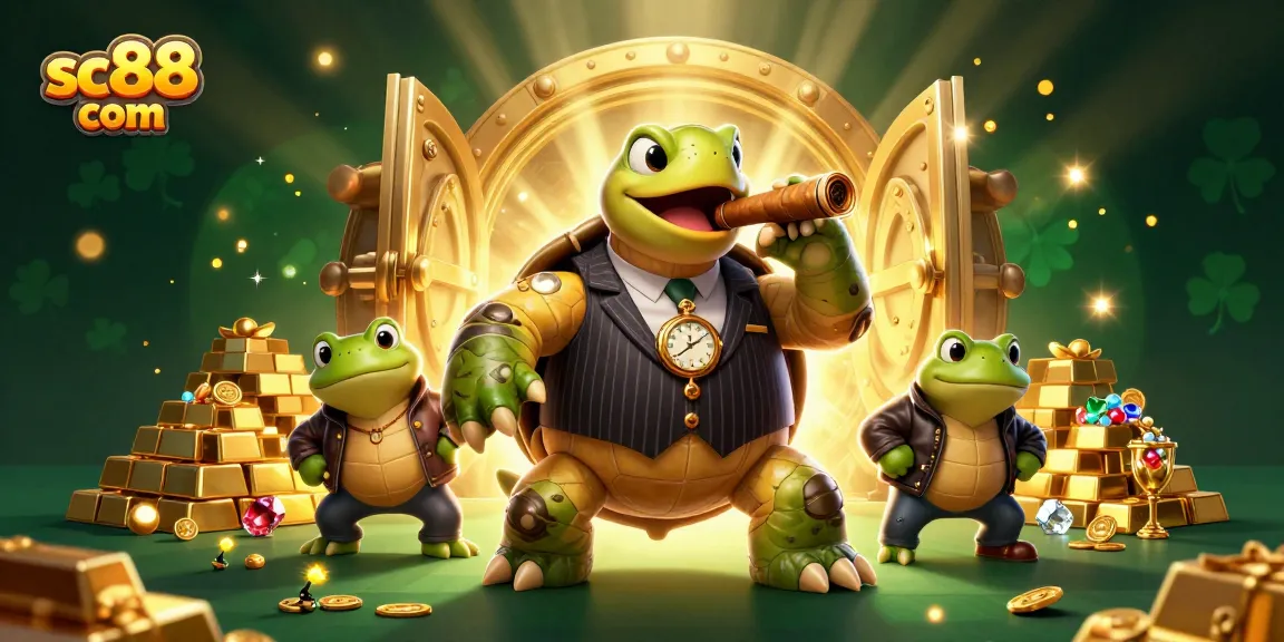 Join the thrilling ambiance of sc88 com with a vintage turtle mobster and casino vibes.