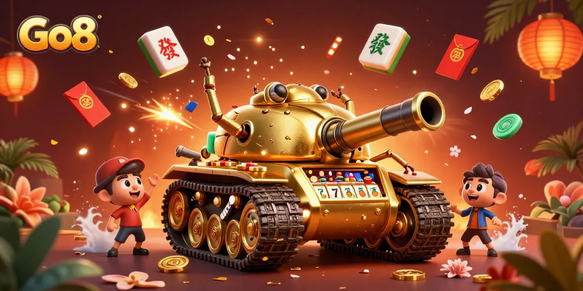 Engage in thrilling gameplay at Go8 featuring a vibrant 3D casino scene with slot reels and game action.