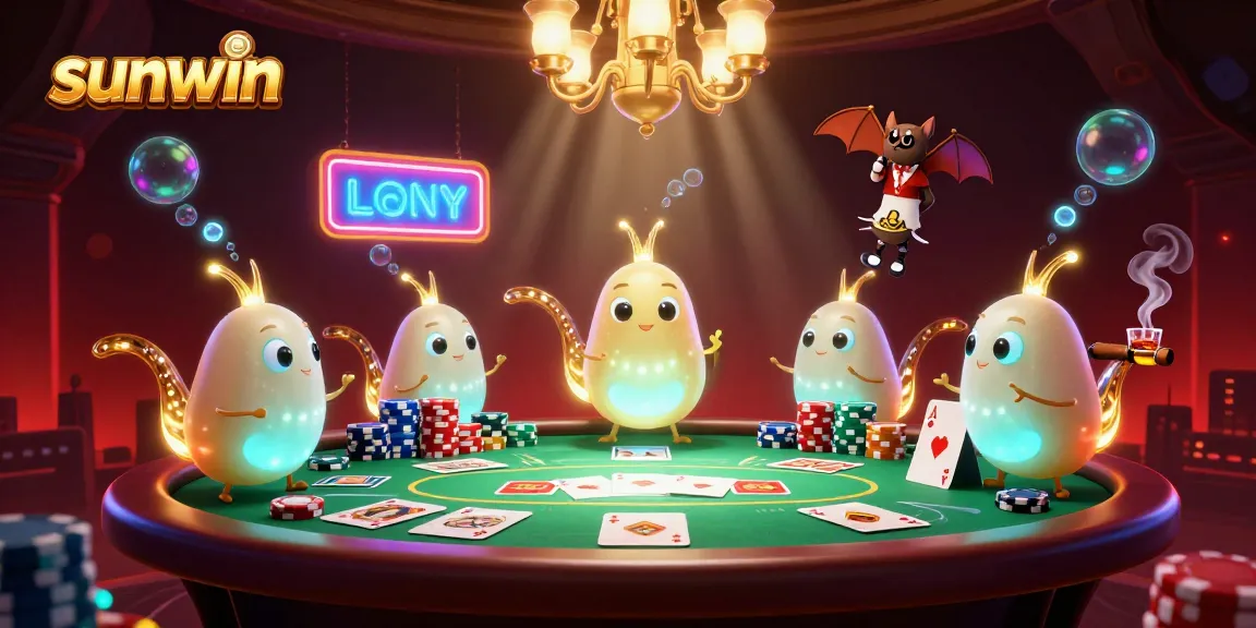 Experience sunwin as glowworms illuminate a vibrant poker cave casino scene.