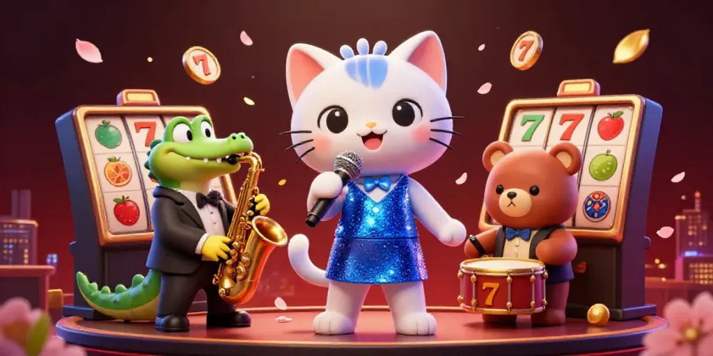 Engage with BRABET's vibrant casino scene showcasing a jazz-singer cat, saxophone-playing crocodile, and drum-playing bear cub.