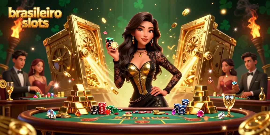 Experience exciting gameplay with brasileiro slots in a vibrant casino atmosphere, featuring luxurious golden elements.