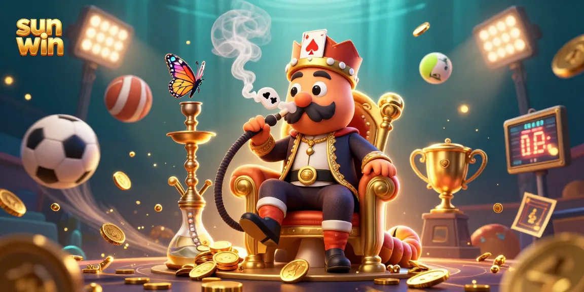 Experience sun win excitement with a vibrant 3D casino illustration showcasing dynamic sports betting elements.