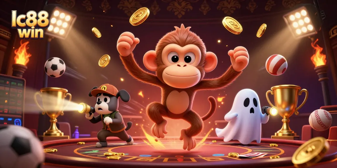 Get ready to win big with lc88 win in this dynamic casino scene featuring golden characters.