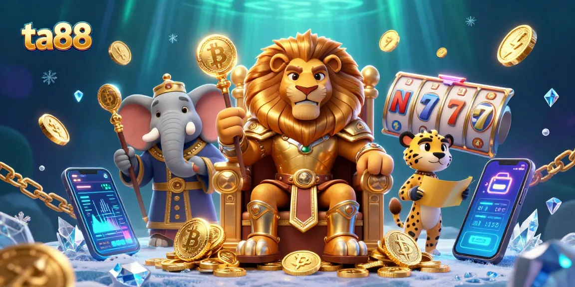 Experience excitement with ta88 in a vibrant casino scene featuring royal characters and crypto elements.