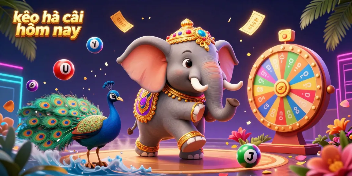 Engage with kèo nhà cái hôm nay in this vibrant sports betting illustration featuring an elephant and vibrant game elements.