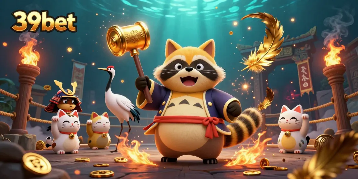 Engage in thrilling games at 39bet, with vibrant characters and explosive energy depicting a lively casino atmosphere.