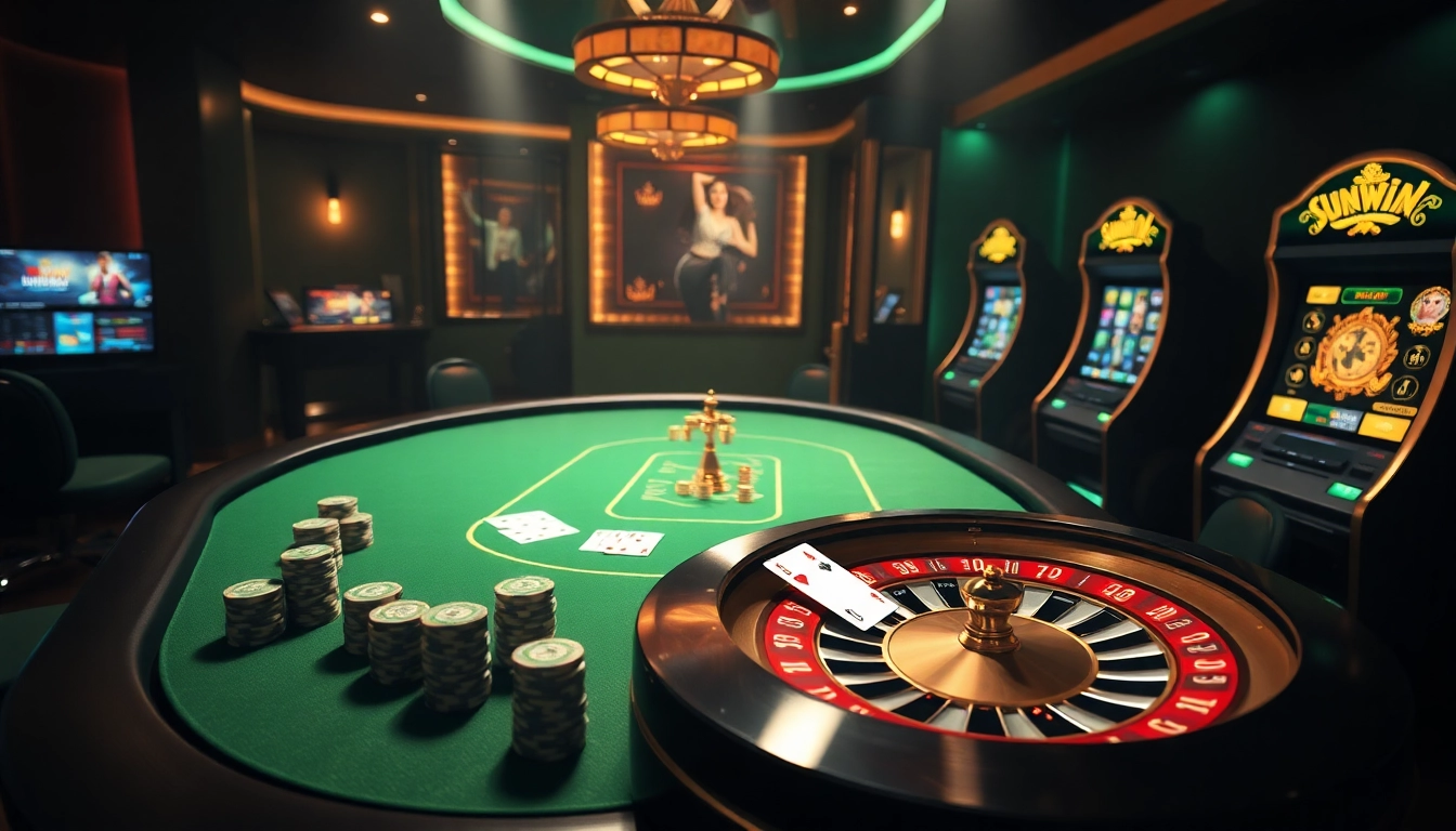 Betting strategies at sunwin19.cn.com illustrated with a vibrant online casino scene.