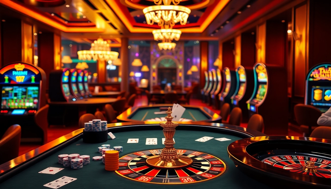 Experience the excitement of online gambling at rr88.com with vibrant casino visuals.