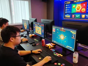 Exciting online gaming experience at TR88 with players engaged in high-stakes bets and vibrant game displays.