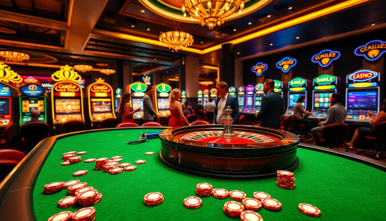 Experience thrill at https://nk88.diy/ as players engage with casino games and vibrant slot machines.