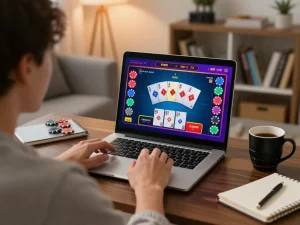 Engaging live dealer gaming experience with 688v player at home.