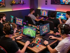 Engaged players exploring the 12bet online gaming platform with excitement and community spirit.