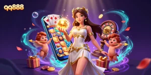 Jogue jogos emocionantes no qq888 com uma deusa deslumbrante e elementos dinâmicos de cassino.