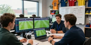 Dynamic betting analysis at soikeonhacai.com.co with football expert discussing live odds.