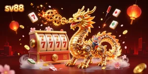 Experience thrilling slot action with sv88 in this vibrant, engaging casino illustration.