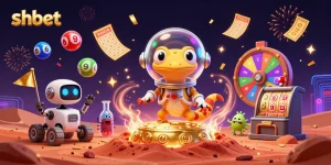 Experience thrilling gaming adventures with the shbet Martian gecko in a vibrant casino scene