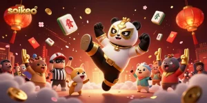 Experience thrilling sports betting action with Soikeo in this dynamic illustration of a panda wrestler.